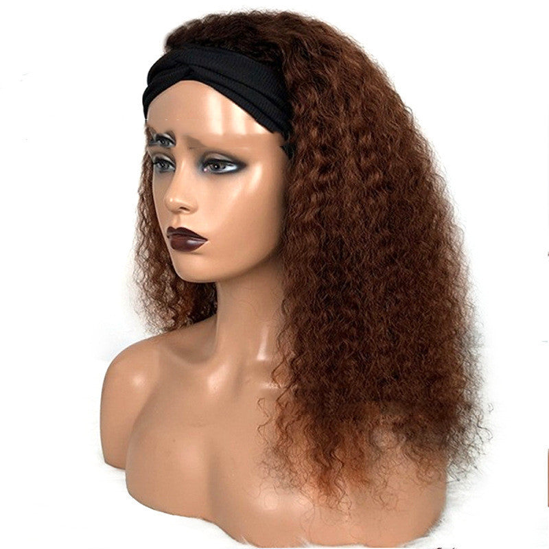 Human Hair Jerry Curly Headband Wigs Human Hair Jerry Curly Headband Wigs